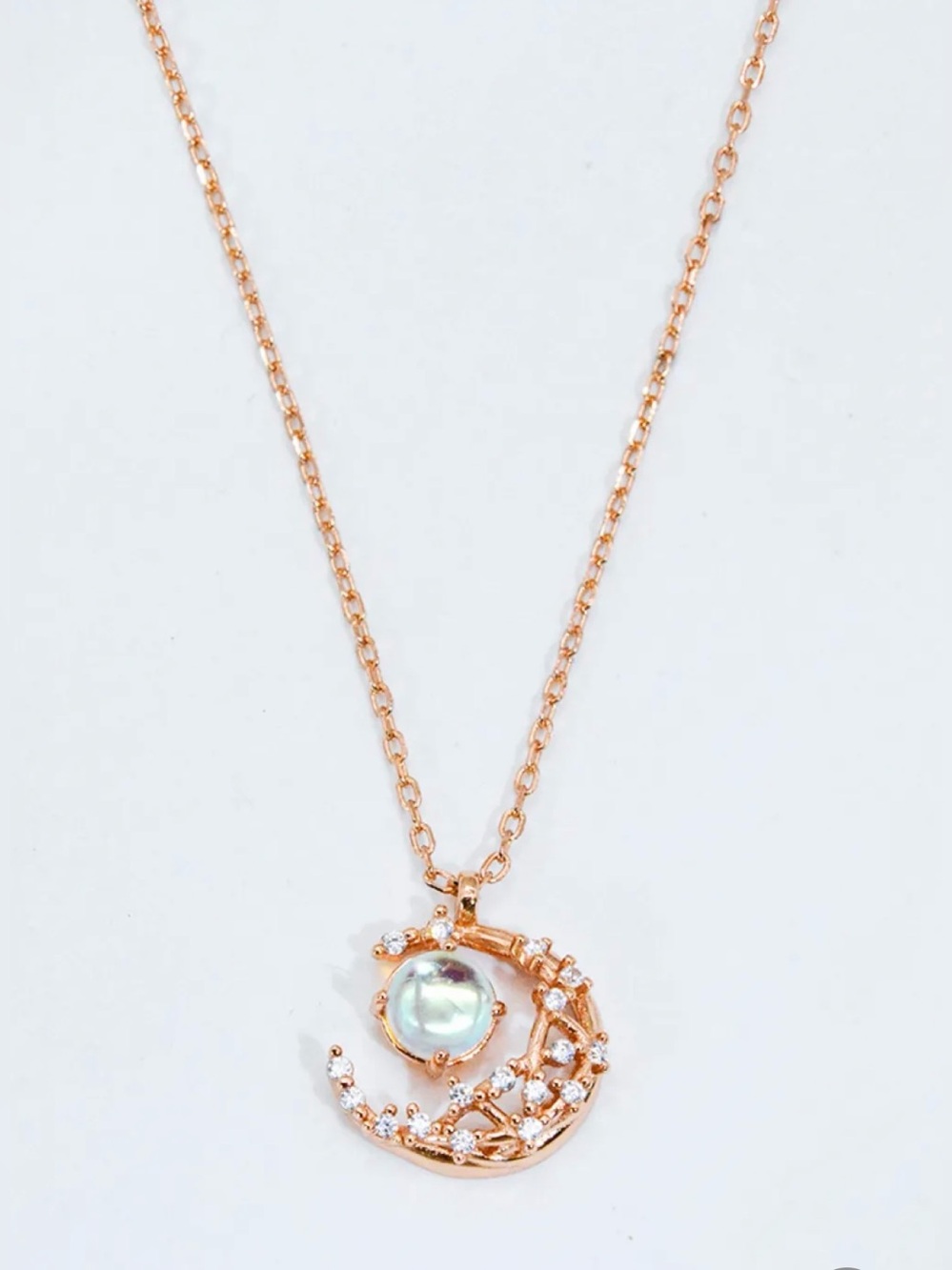 Rose Gold Moonstone Necklace